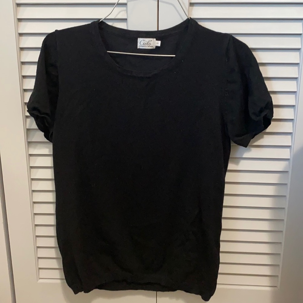 Knit black short sleeve shirt